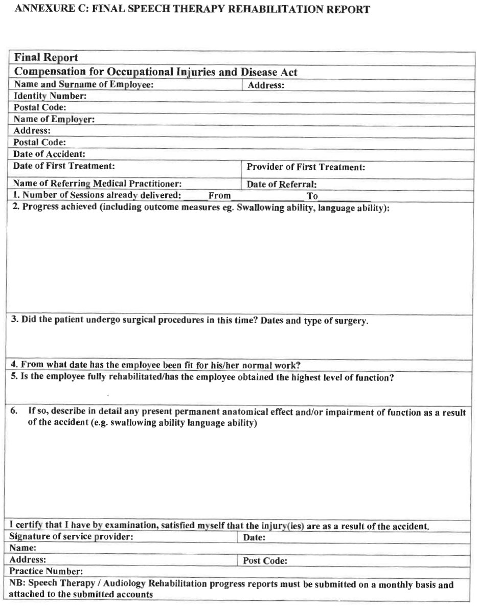 N179 Annex C form