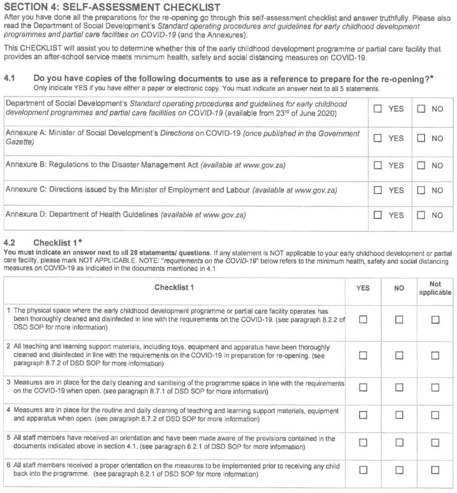 N762 Section 4 of self assessment