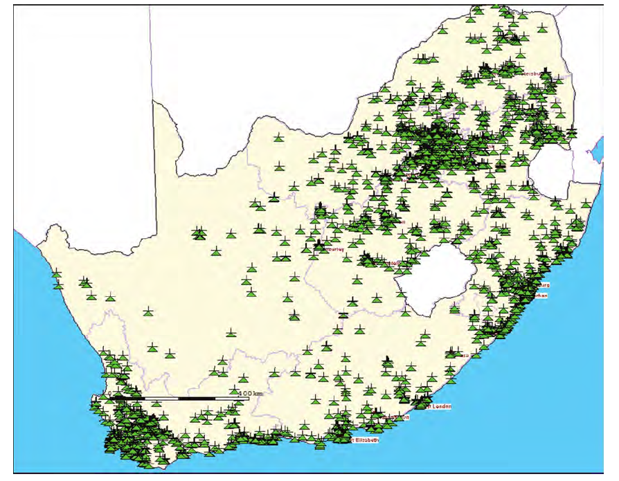 1.3.3. Areas where licensed frequencies are operational