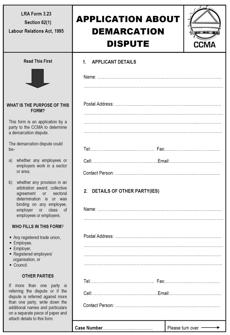 LRA  Form 3.23 (Page 1)