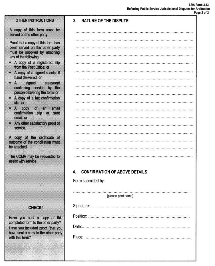 LRA Form 3.13 (page  2)