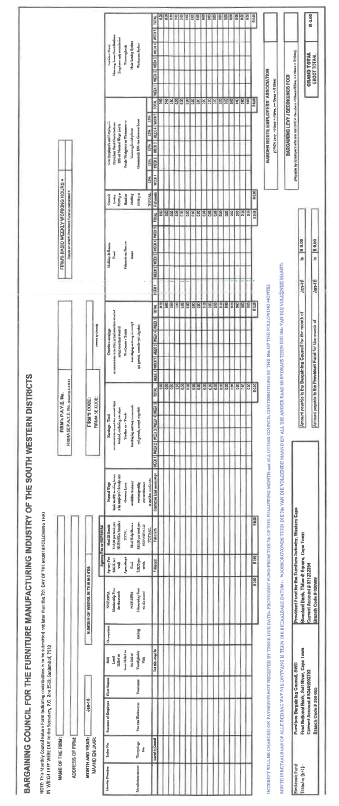 N497 Annexure G Monthly Statement in terms of Clause 11