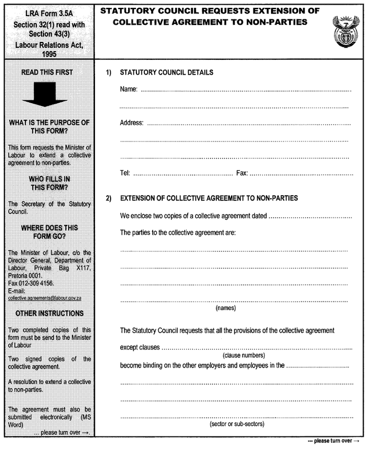 LRA Form 3.5A - Statutory Council