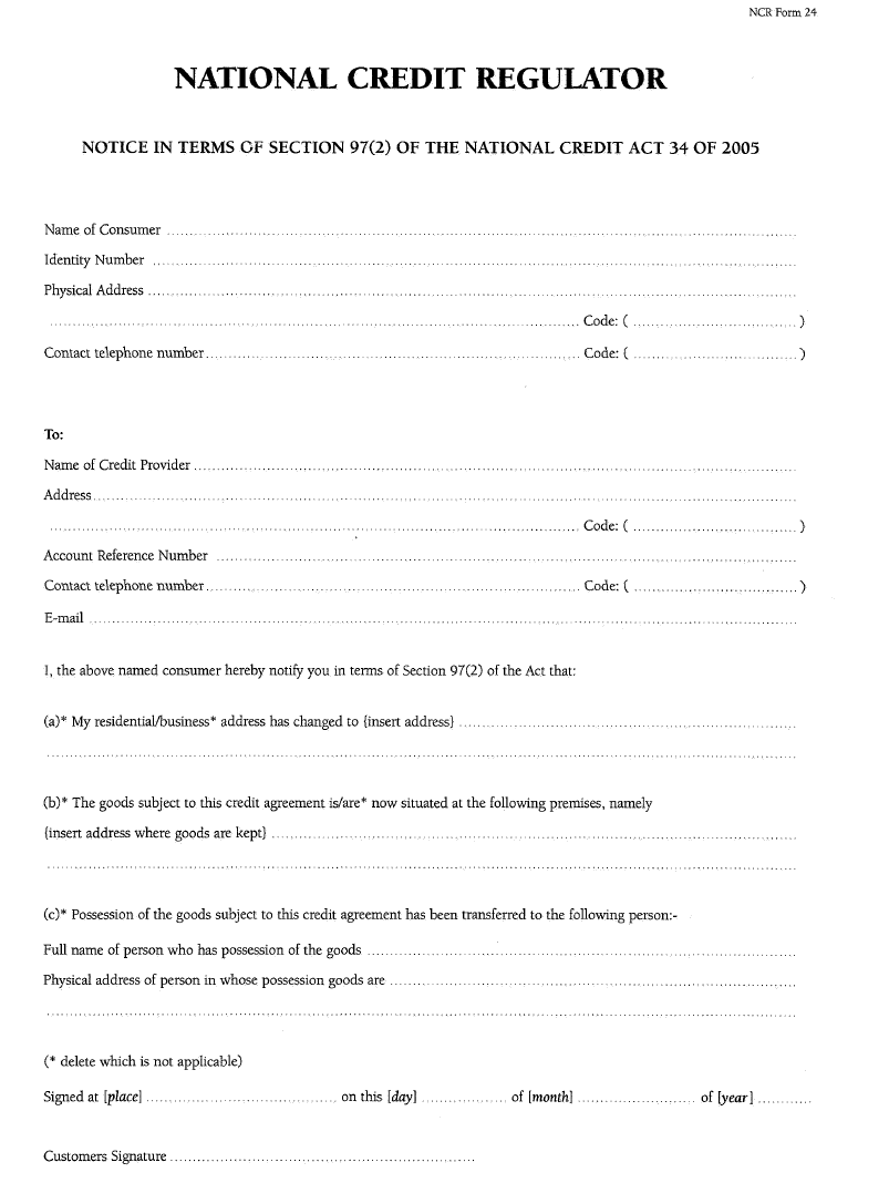 NCR Form 24