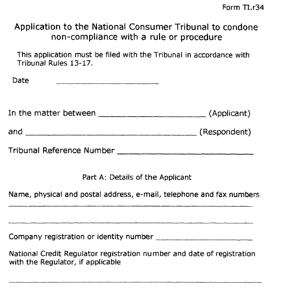 Rules Part 5 Form TI.r34 (page 1)