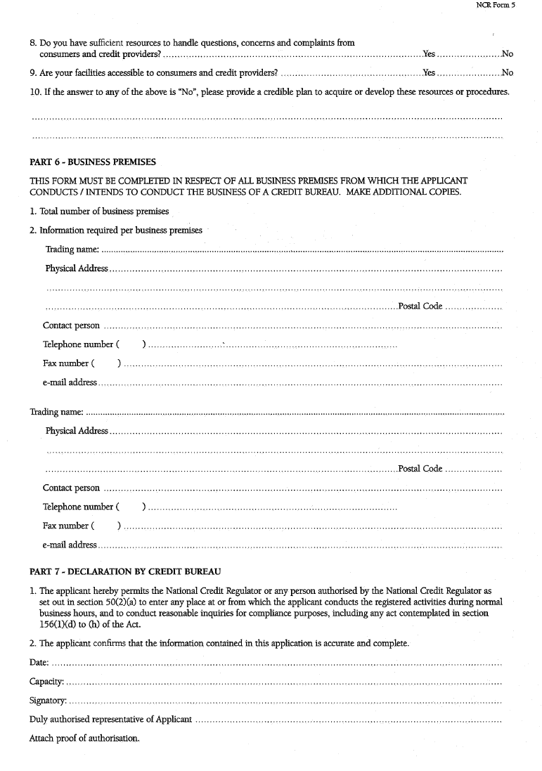 NCR Form 5 (Page 5)