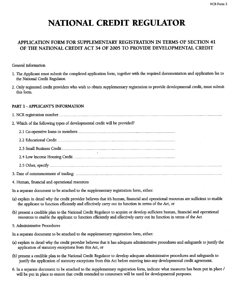 NCR Form 3 (Page 1)