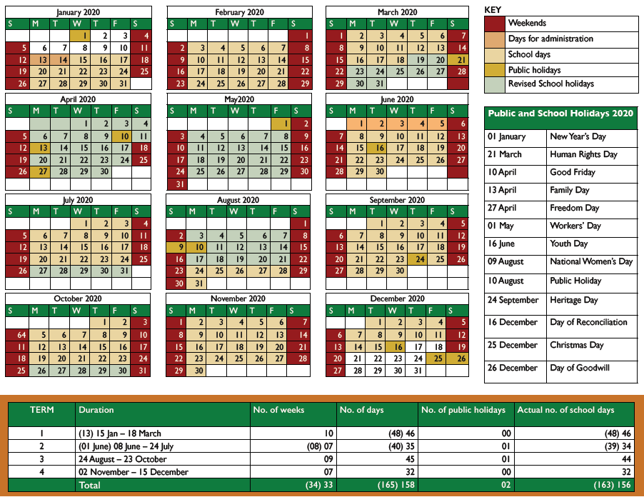 N432 Amended 2020 School Calendar for Public Schools