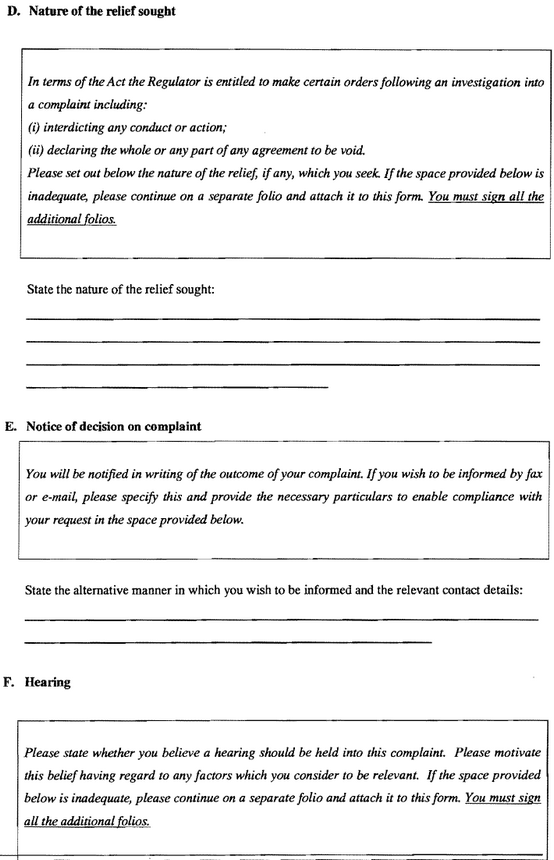 N826 Form 1 Notice of Complaint pg 3