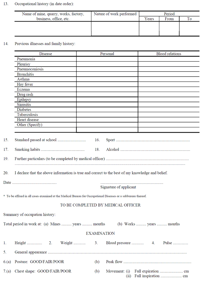 Application for examination for certificate of fitness-(2)