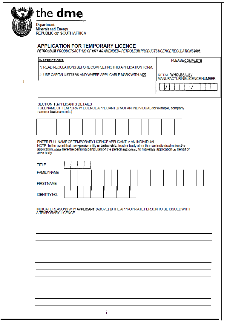 R288 Annexure A Temporary Licence 1