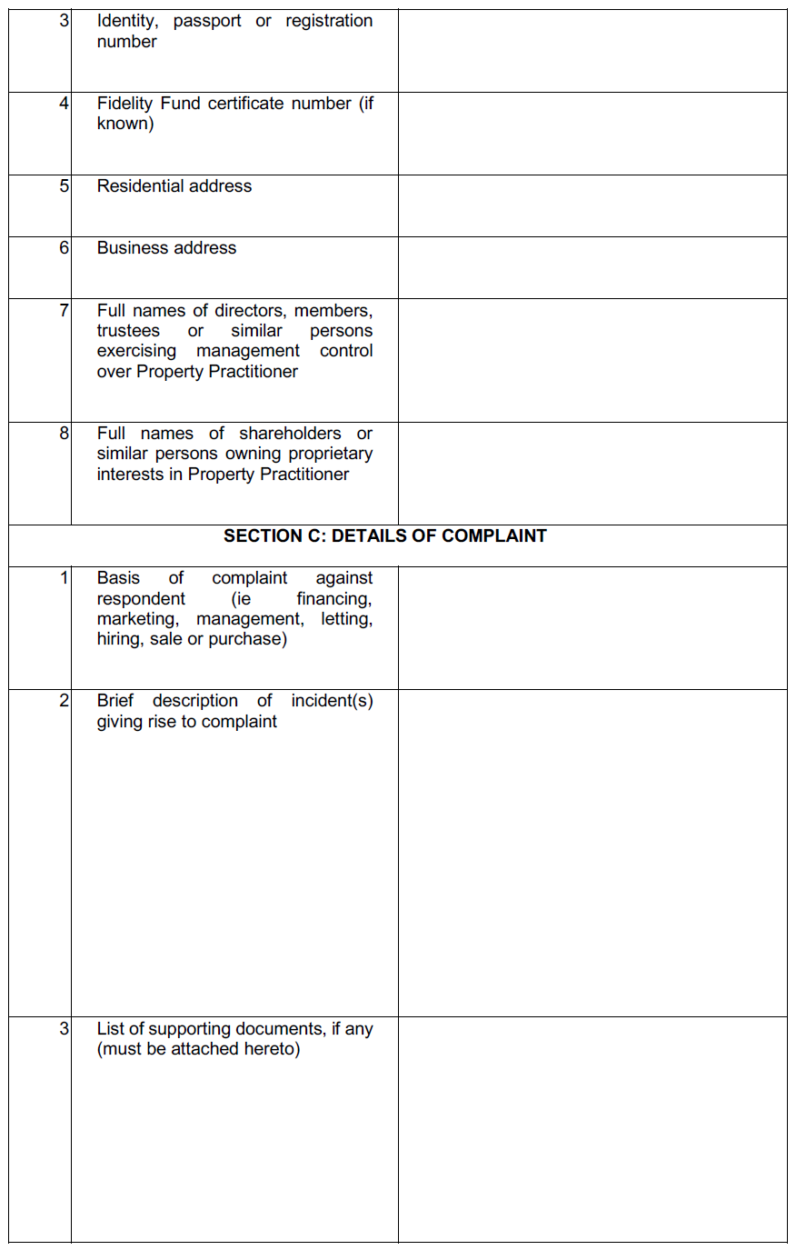 Proc47 5. Form for Lodging Complaint i