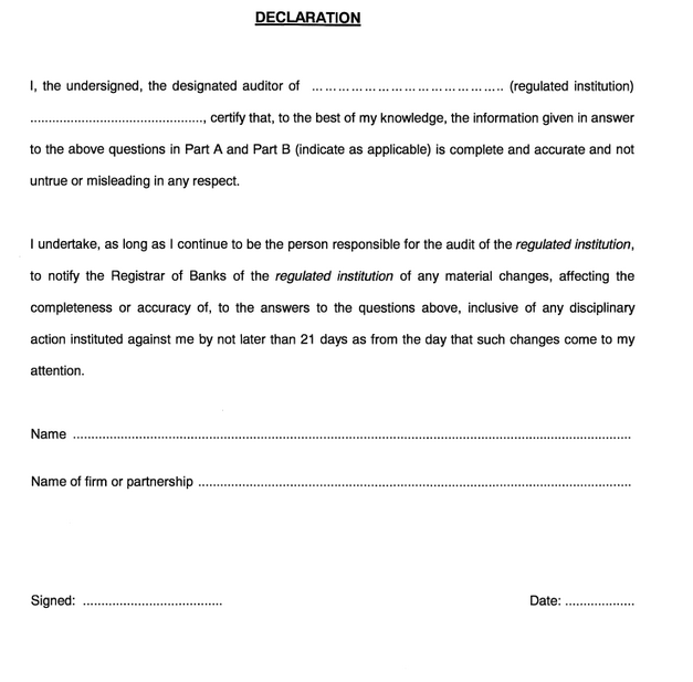 Form BA 006 Declaration