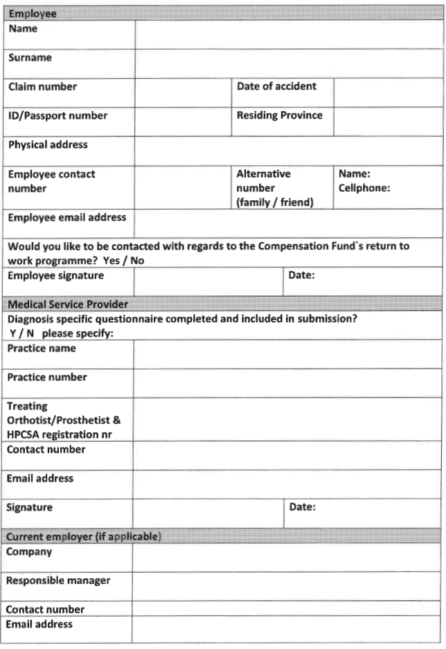N149 General Patient Information Request Form