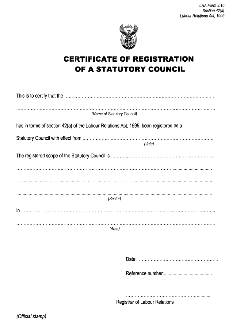 LRA Form 3.16 - Certificate of registration ...