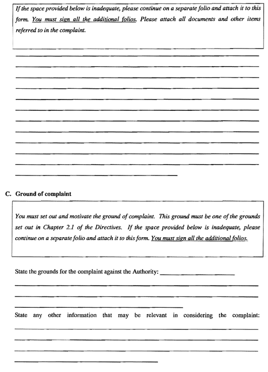 N826 Form 1 Notice of Complaint pg 2